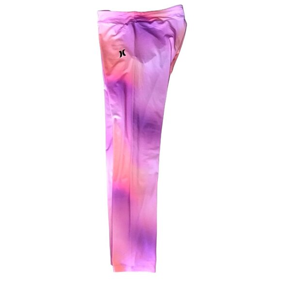 HURLEY-YOUTH GIRLS HIGH RISE ELASTIC WAISTPINK TYEDYE LEGGINGS SIZE X-LARGE- NWT - Picture 3 of 7